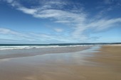 romantic beach with sky poster background