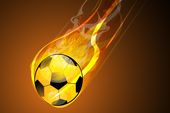 soccerball on fire flyer background