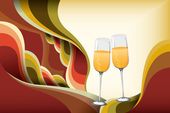 wine glasses celebration flyer background